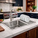 Ver imagem 3 de Kit Cuba Dupla Gourmet 64x40 Inox 304 com Torneira Brinovar Luxo