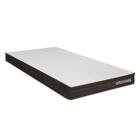 Colchão Solteiro Espuma D28 Malha 78x188x14cm Branco Ortoclass