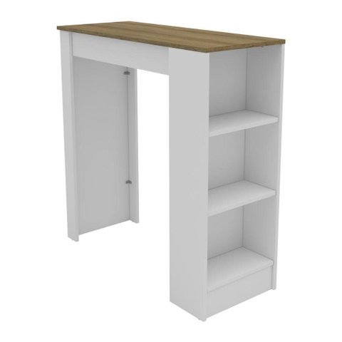 Bancada Balcão de Cozinha com Nichos 90cm Multimóveis CR20535 Branco/Mel