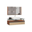 Ver imagem 2 de Conjunto Gabinete Banheiro 60cm Ametista Bege/Natura Freijo