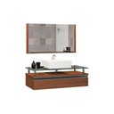 Ver imagem 2 de Conjunto Gabinete Banheiro 60cm Ametista Marrom/Natura