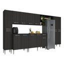 Ver imagem 2 de Armário Cozinha Modulada Completa 329,5cm Pequim Top Multimóveis Mp3755 Preto