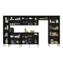 Ver imagem 4 de Armário Cozinha Modulada Completa 329,5cm Pequim Top Multimóveis Mp3755 Preto