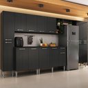 Ver imagem 1 de Armário Cozinha Modulada Completa 329,5cm Pequim Top Multimóveis Mp3755 Preto