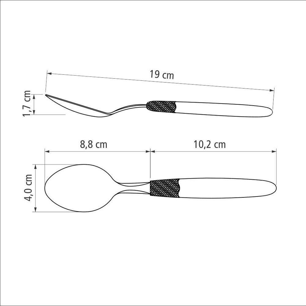 Kit - 12 Colheres de Mesa Ipanema com Lâmina em Aço Inox Cabo Preto Cptop - Tramontina 23363400 - 3