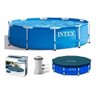 PISCINA DE ARMACAO+FILTRO+CAPA INTEX 28200 KIT 3 - 1