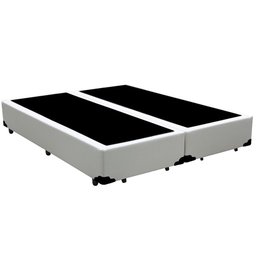 Cama Box Blindado Casal Bipartido King Design Sintético Branco 138x188x40 - 1