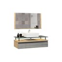 Ver imagem 2 de Conjunto Gabinete Banheiro 80cm Ametista Cinza/Freijo/Rovere
