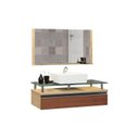 Ver imagem 2 de Conjunto Gabinete Banheiro 80cm Ametista Marrom/Freijo/Natura
