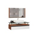 Ver imagem 2 de Conjunto Gabinete Banheiro 80cm Ametista Branco/Natura