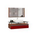 Ver imagem 2 de Conjunto Gabinete Banheiro 60cm Ametista Vermelho Natura/Vinho