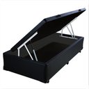Ver imagem 1 de Base Cama Box Baú Solteiro RC Sono Leve 42x88x188:Sintético/Preto