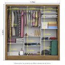 Ver imagem 5 de Guarda-Roupa Casal 3 Portas com Espelho Porto Plus Espresso Móveis Marrom/Cinamomo Branco