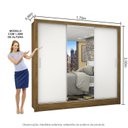 Ver imagem 4 de Guarda-Roupa Casal 3 Portas com Espelho Porto Plus Espresso Móveis Marrom/Cinamomo Branco