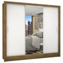 Ver imagem 3 de Guarda-Roupa Casal 3 Portas com Espelho Porto Plus Espresso Móveis Marrom/Cinamomo Branco