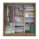 Ver imagem 2 de Guarda-Roupa Casal 3 Portas com Espelho Porto Plus Espresso Móveis Marrom/Cinamomo Branco
