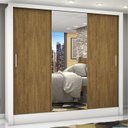 Ver imagem 1 de Guarda-Roupa Casal 3 Portas com Espelho Porto Plus Espresso Móveis Branco/Cinamomo