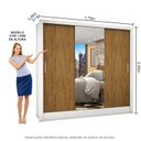 Ver imagem 4 de Guarda-Roupa Casal 3 Portas com Espelho Porto Plus Espresso Móveis Branco/Cinamomo