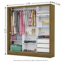 Ver imagem 5 de Guarda-Roupa Casal 3 Portas com Espelho Santiago Plus Espresso Móveis Marrom/Cinamomo Branco