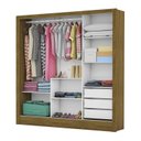 Ver imagem 2 de Guarda-Roupa Casal 3 Portas com Espelho Santiago Plus Espresso Móveis Marrom/Cinamomo Branco