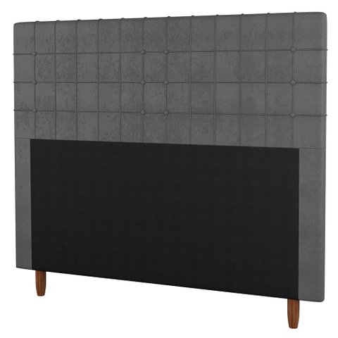 Cabeceira Cama Box Casal Parisis 140cm Suede Cinza - Desk Design