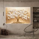 Ver imagem 1 de Quadro Decorativo Árvore com Flores Brancas Sala Quarto Casa Escritório