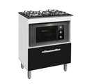 Ver imagem 1 de Balcão Gabinete para Cooktop de 5 Bocas e para Forno Elét. Bur 01 Porta Cor Branco Preto com Tampo M