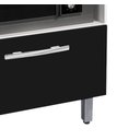Ver imagem 5 de Balcão Gabinete para Cooktop de 5 Bocas e para Forno Elét. Bur 01 Porta Cor Branco Preto com Tampo M