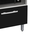 Ver imagem 5 de Balcão Gabinete para Cooktop de 5 Bocas e para Forno Elét. Bur 01 Porta Cor Branco Preto com Tampo M