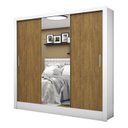 Ver imagem 3 de Guarda-Roupa Casal 3 Portas com Espelho Santiago Plus Espresso Móveis Branco/Cinamomo