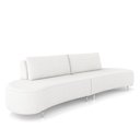 Ver imagem 2 de Sofá Bipartido Sala de Estar Jamaica 260cm Curvo Pés Alumínio Bouclê Branco G52 - Gran Belo