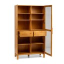 Ver imagem 6 de Cristaleira 2 Portas 2 Gavetas em Madeira Maciça e Vidro Canelado Piazza