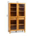 Ver imagem 3 de Cristaleira 2 Portas 2 Gavetas em Madeira Maciça e Vidro Canelado Piazza