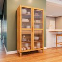 Ver imagem 1 de Cristaleira 2 Portas 2 Gavetas em Madeira Maciça e Vidro Canelado Piazza