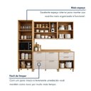 Ver imagem 7 de Cozinha Completa Modulada 5 Peças com Vidro Reflecta 10 Portas 6 Gavetas Nobre Bege/Cinamomo/Off White