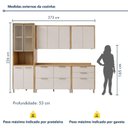 Ver imagem 3 de Cozinha Completa Modulada 5 Peças com Vidro Reflecta 10 Portas 6 Gavetas Nobre Bege/Cinamomo/Off White