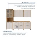 Ver imagem 6 de Cozinha Completa Modulada 5 Peças com Vidro Reflecta 10 Portas 6 Gavetas Nobre Bege/Cinamomo/Off White