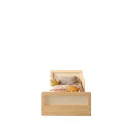 Cama Infantil Solteiro Montessoriano Lift em Madeira Maciça com Rattan 1 Grade Casatema - 3
