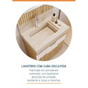 Ver imagem 4 de Bancada Lavatório de Porcelanato com Cuba Esculpida Slim 60 Kit Ripy 60 Cm - Blu Lavatórios