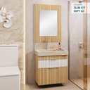 Ver imagem 1 de Bancada Lavatório de Porcelanato com Cuba Esculpida Slim 60 Kit Ripy 60 Cm - Blu Lavatórios