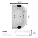 Ver imagem 2 de Banheira Dupla Londres Completo com Hidro em Acrílico - 127v