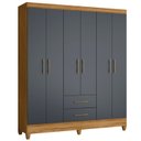 Ver imagem 1 de Guarda Roupa Roupeiro Casal Panama 6 Portas 2 Gavetas Freijo com Cinza - Moval