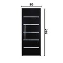 Ver imagem 4 de Porta de Alumínio Lambril Solara Preta com Puxador 80 X 210 Abertura Direita