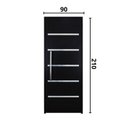Ver imagem 4 de Porta de Alumínio Lambril Solara Preta com Puxador 90 X 210