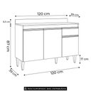 Ver imagem 4 de Balcão de Cozinha com Tampo 120cm 3 Portas Arizona Cinza Claro - Lumil