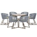 Ver imagem 1 de Mesa e 6 Cadeiras e Noronha Marrom E8 Trama Original Prata