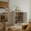 Ver imagem 5 de Armário Balcão Despensa Estreito Aparador Organizador Gabinete Cozinha Lavanderia Pequeno Multiuso -