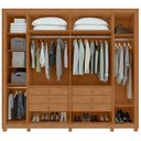 Ver imagem 6 de Guarda Roupa Casal Imperatore 6 Portas de Bater 6 Gavetas MDF com Espelhos Amendoa Clean Móveis