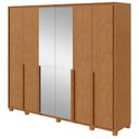 Ver imagem 1 de Guarda Roupa Casal Imperatore 6 Portas de Bater 6 Gavetas MDF com Espelhos Amendoa Clean Móveis