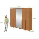 Ver imagem 4 de Guarda Roupa Casal Imperatore 6 Portas de Bater 6 Gavetas MDF com Espelhos Amendoa Clean Móveis